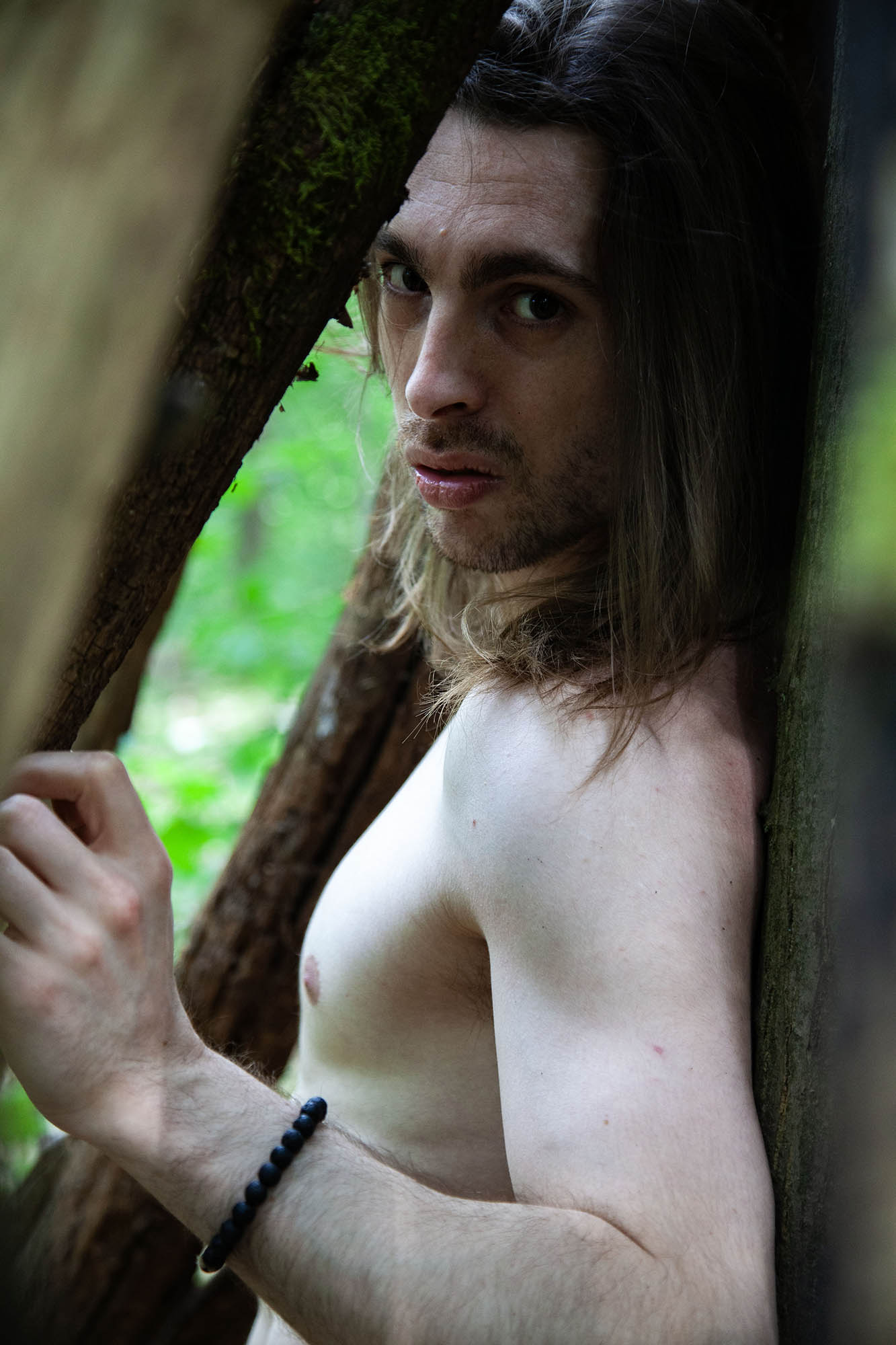 Geoffrey looking at camera, in tree in Berlin copy
