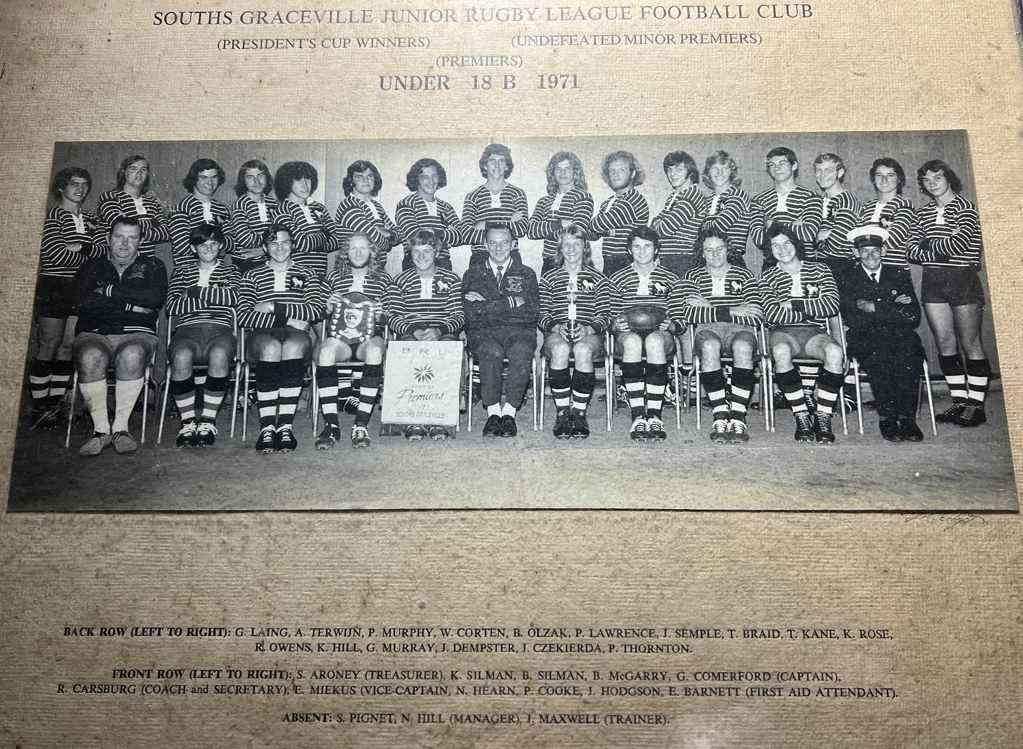 Dad with his rugby team Dad with his rugby team