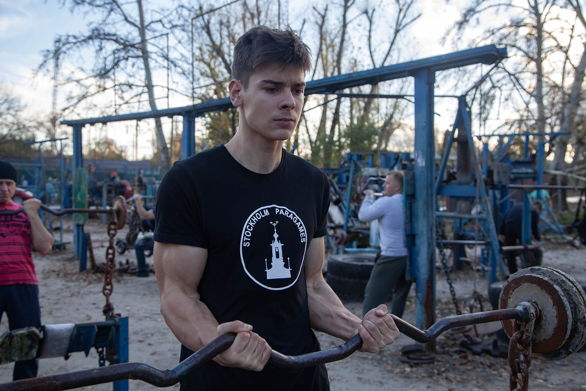 Roman working out in Kachalka, Kyiv, Ukraine Roman working out in Kachalka, Kyiv, Ukraine