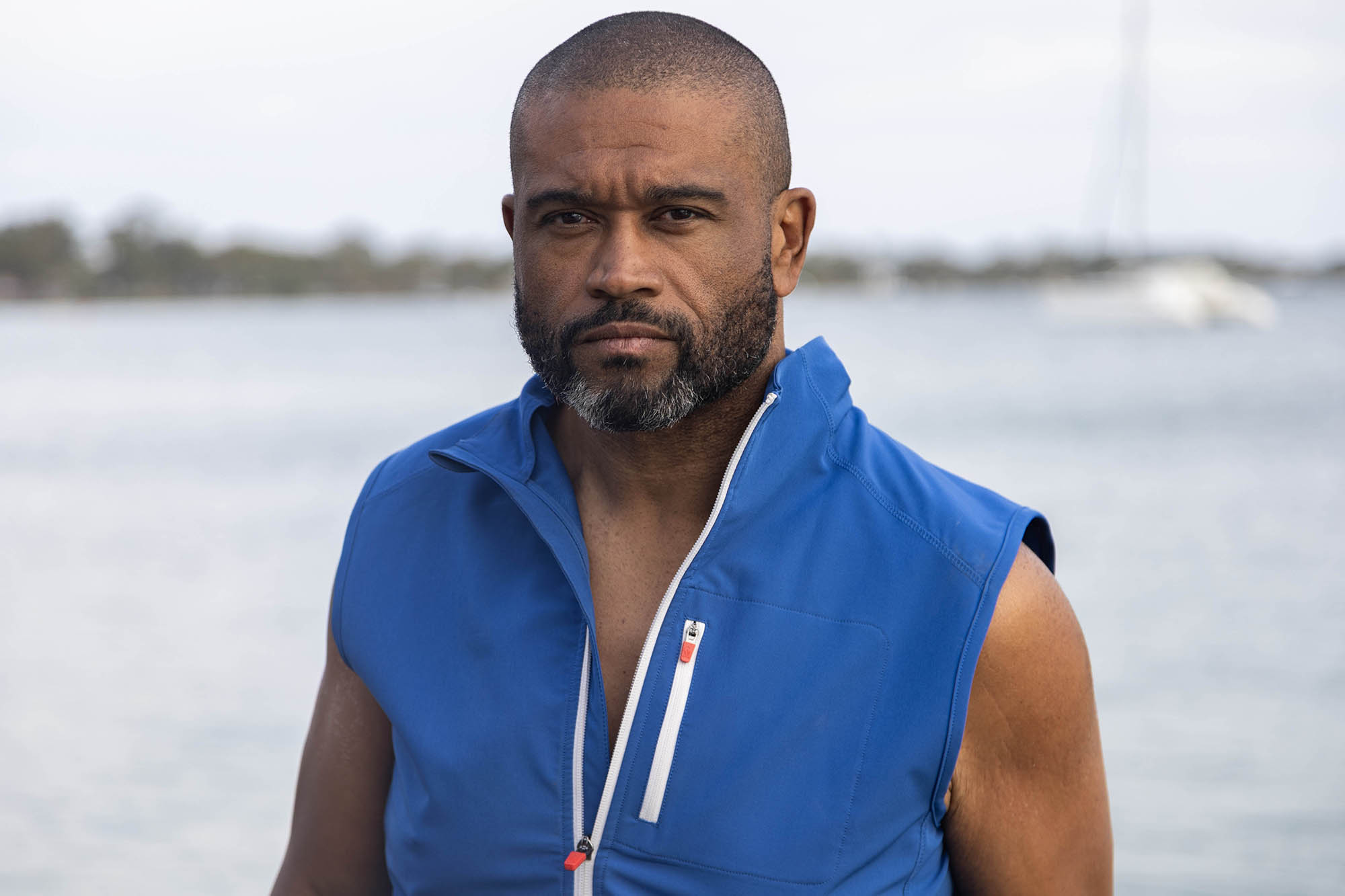 Kleber in blue vest, Bribie Island, Australia 3