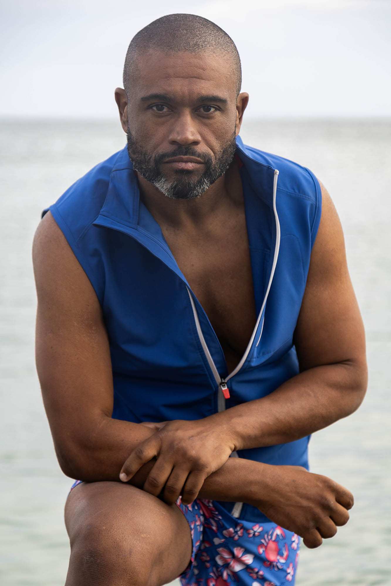 Kleber in blue vest, Bribie Island, Australia 5